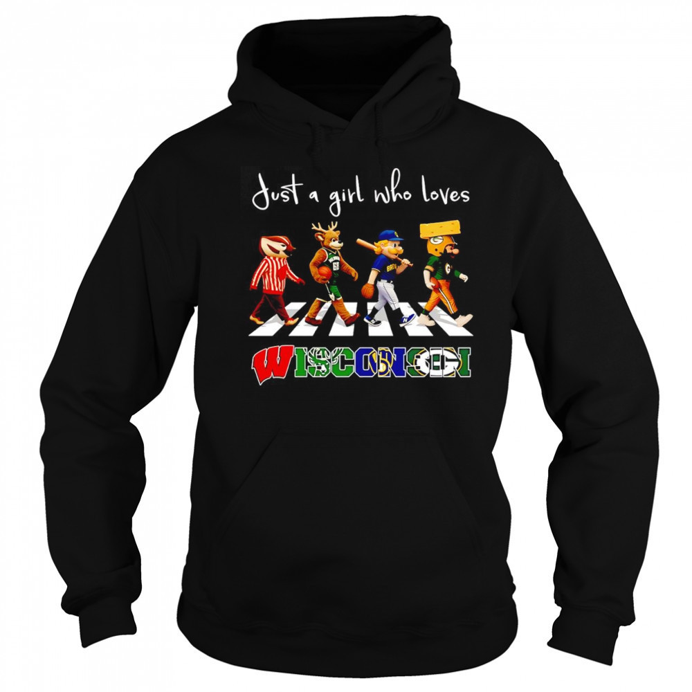 Just a girl who loves Wisconsin sports mascot shirt Hoodie