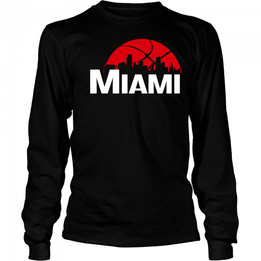 Miami Heat Cityscape Skyline style 2025 shirt Long Sleeved