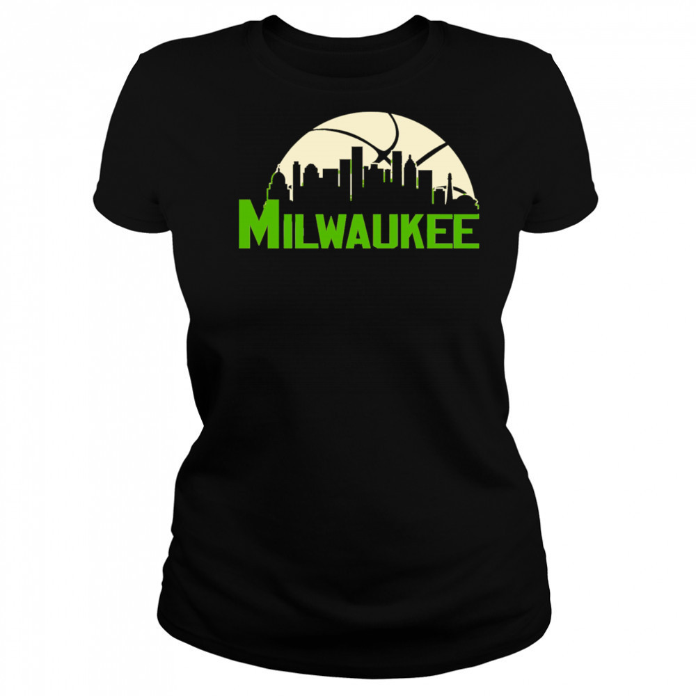 Milwaukee Bucks Cityscape Skyline style 2025 shirt Women's T-shirt