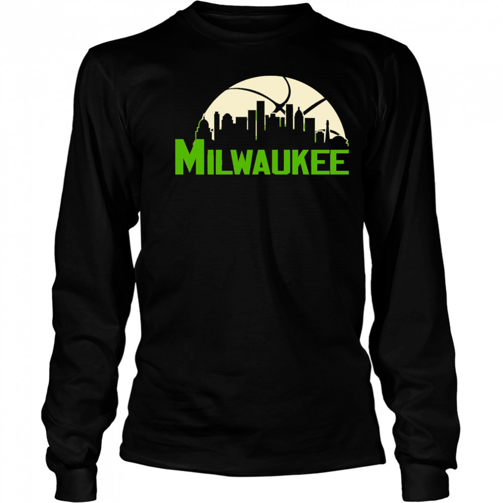 Milwaukee Bucks Cityscape Skyline style 2025 shirt Long Sleeved