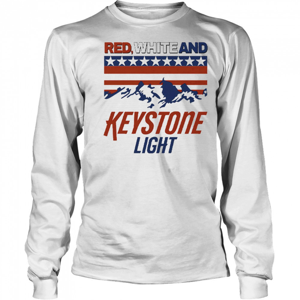 Red White And Keystone Light 4th Of July T-Shirt Long Sleeved