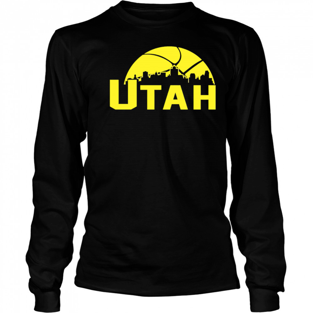 Utah Jazz Cityscape Skyline style 2025 shirt Long Sleeved