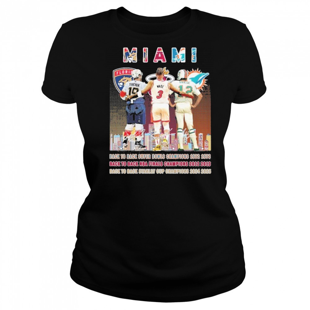 Florida Panthers x Miami Heat x Miami Dolphins Signature Unisex T-Shirt Women's T-shirt