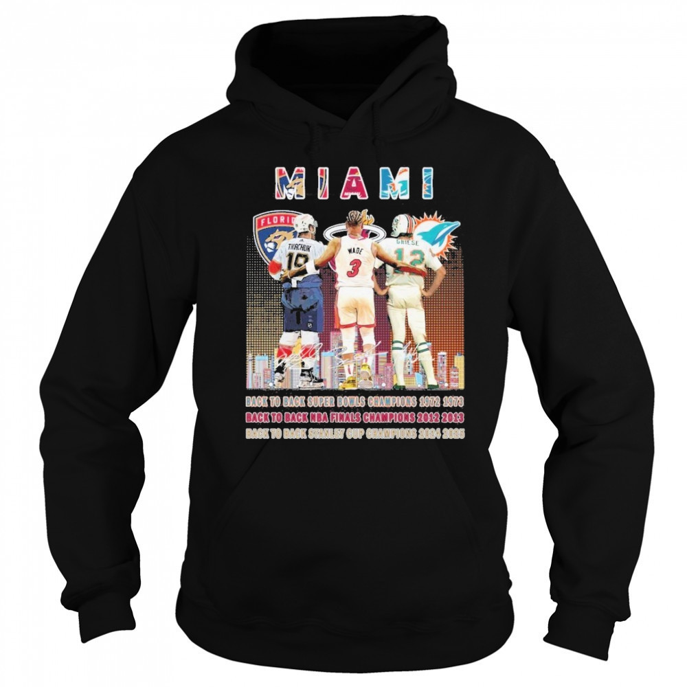 Florida Panthers x Miami Heat x Miami Dolphins Signature Unisex T-Shirt Hoodie