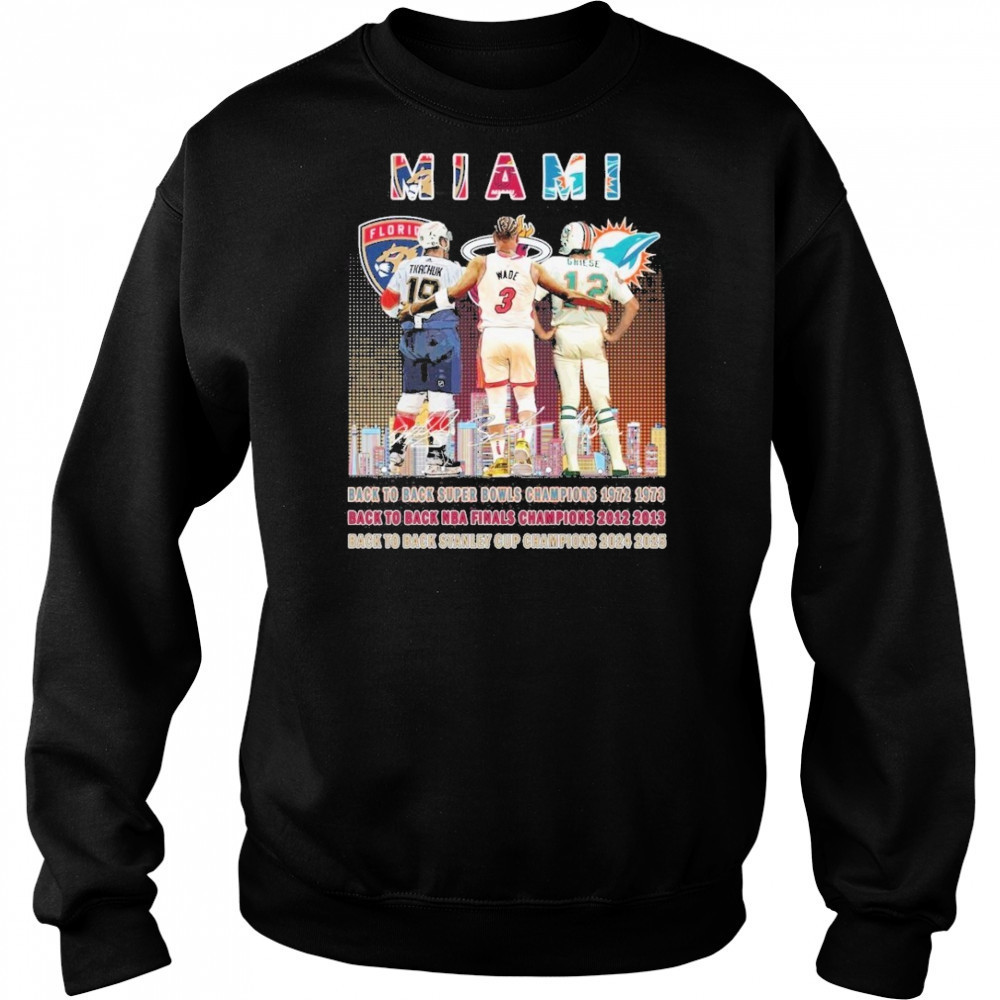 Florida Panthers x Miami Heat x Miami Dolphins Signature Unisex T-Shirt Sweatshirt