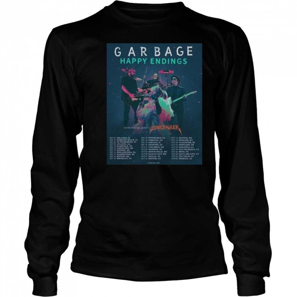 Garbage Happy Endings America Tour Merch 2025 T-Shirt Long Sleeved