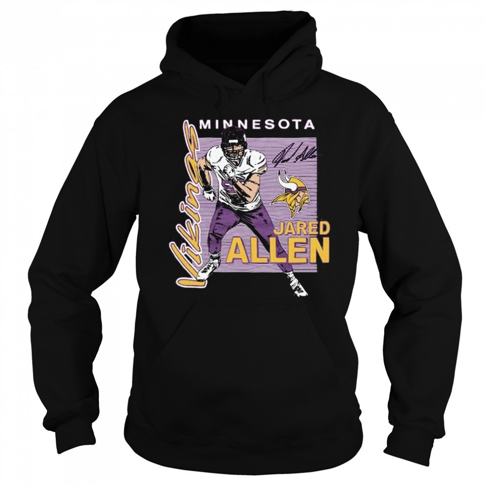 Jared Allen Minnesota Vikings HOF Player Graphic Tri-Blend 2025 Shirt Hoodie