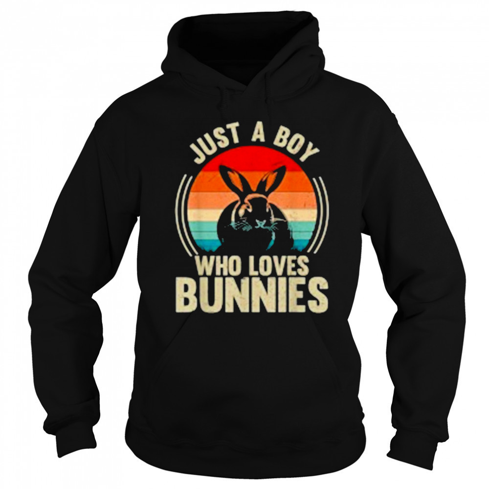 Just A Boy Who Loves Bunnies Rabbit Bunny Lover T-Shirt Hoodie