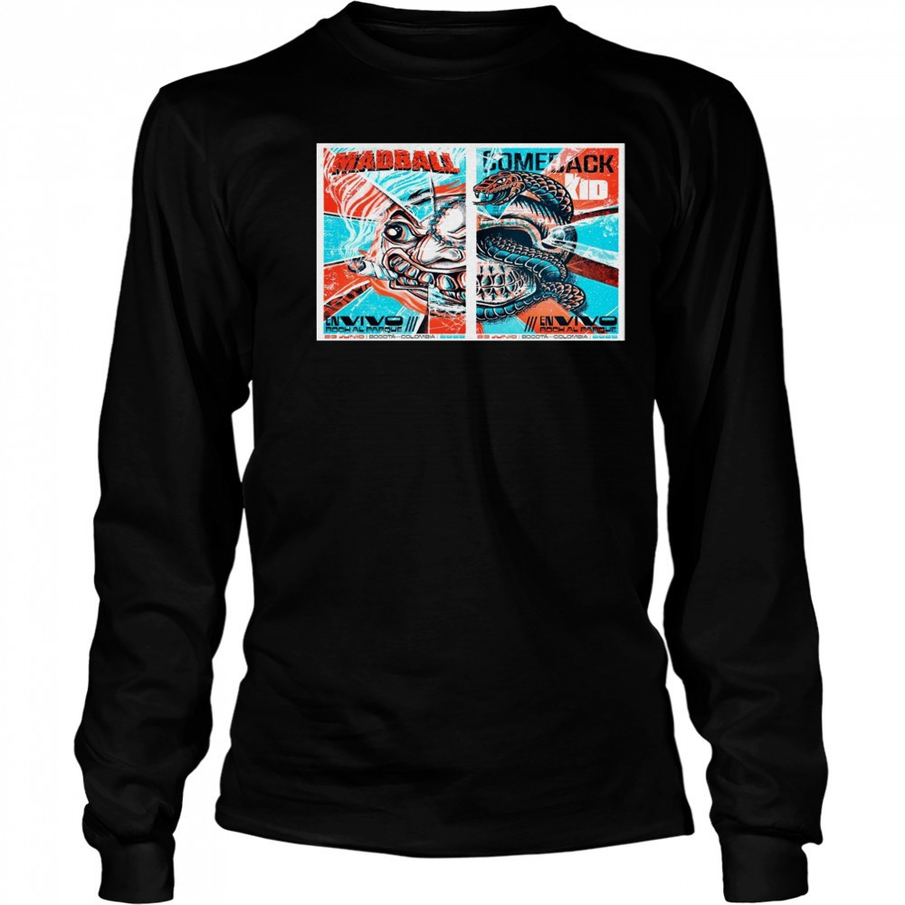 Madball NYHC X Comeback Kid Bogota Colombia 6-23-2025 Poster T-Shirt Long Sleeved