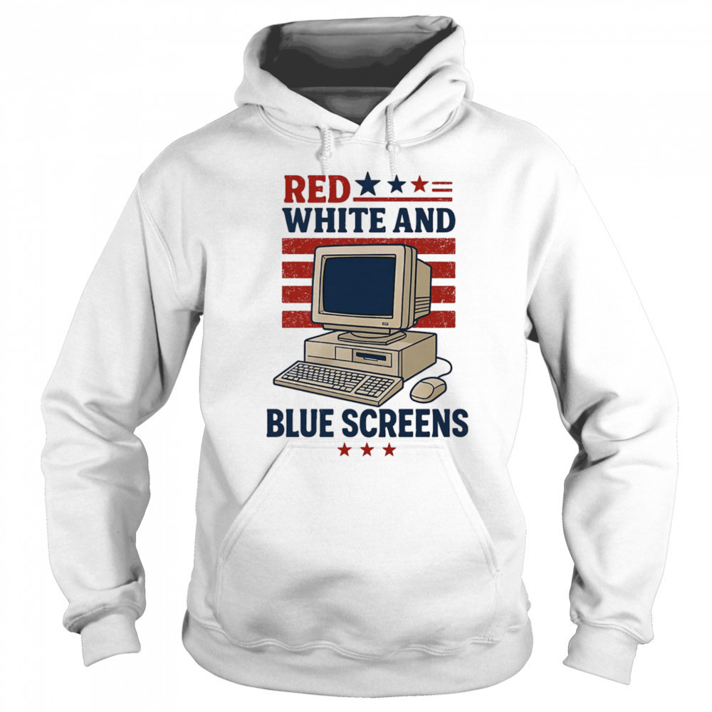 Red white and Blue Screens shirt Hoodie