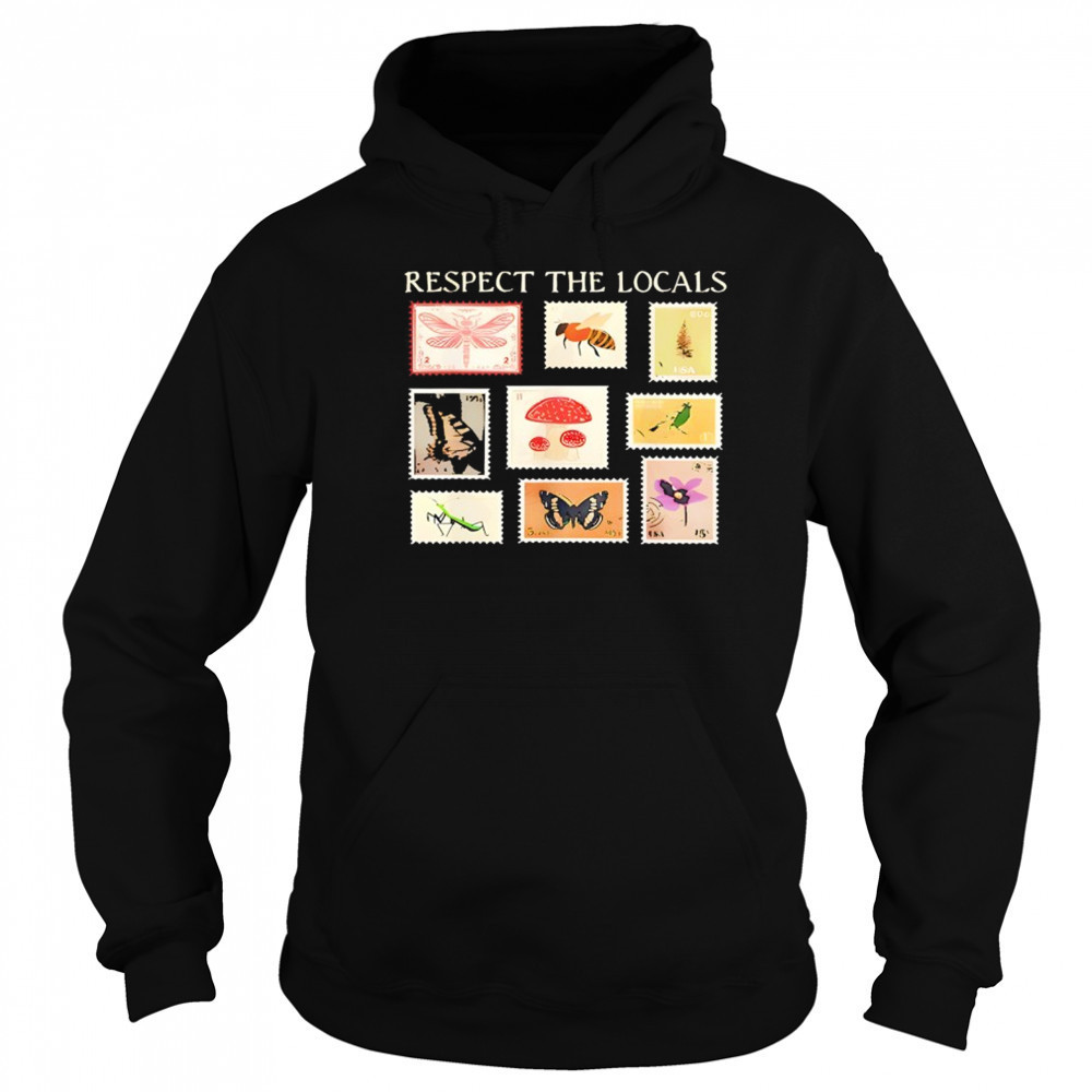 Respect The Locals Cute Nature Stamp With Butterflies T-Shirt Hoodie