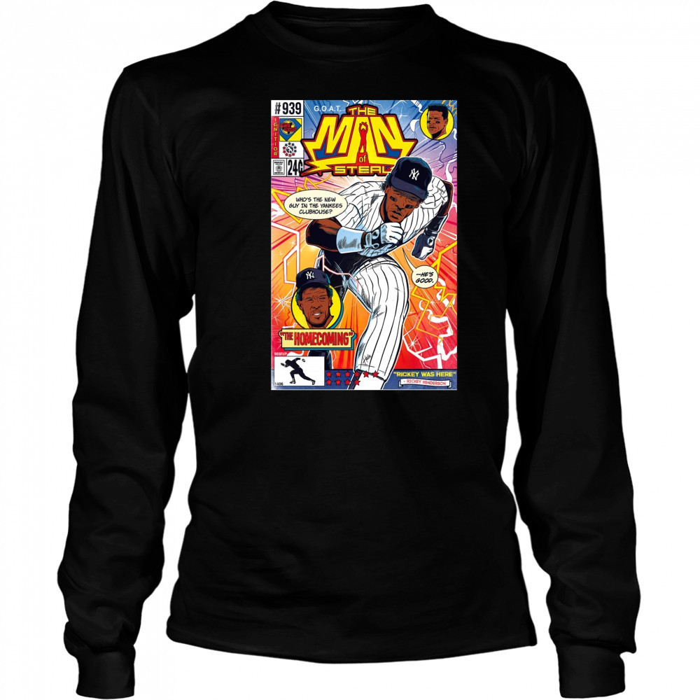 Rickey Henderson Poster 2025 The Man Of Steal Pop Fly T-Shirt Long Sleeved