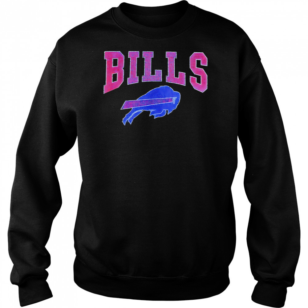 Buffalo Bills Rhinestone logo shirt Sweatshirt