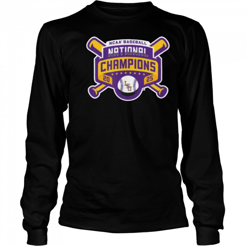 LSU Baseball_ 2025 National Champions Logo T Shirt Long Sleeved