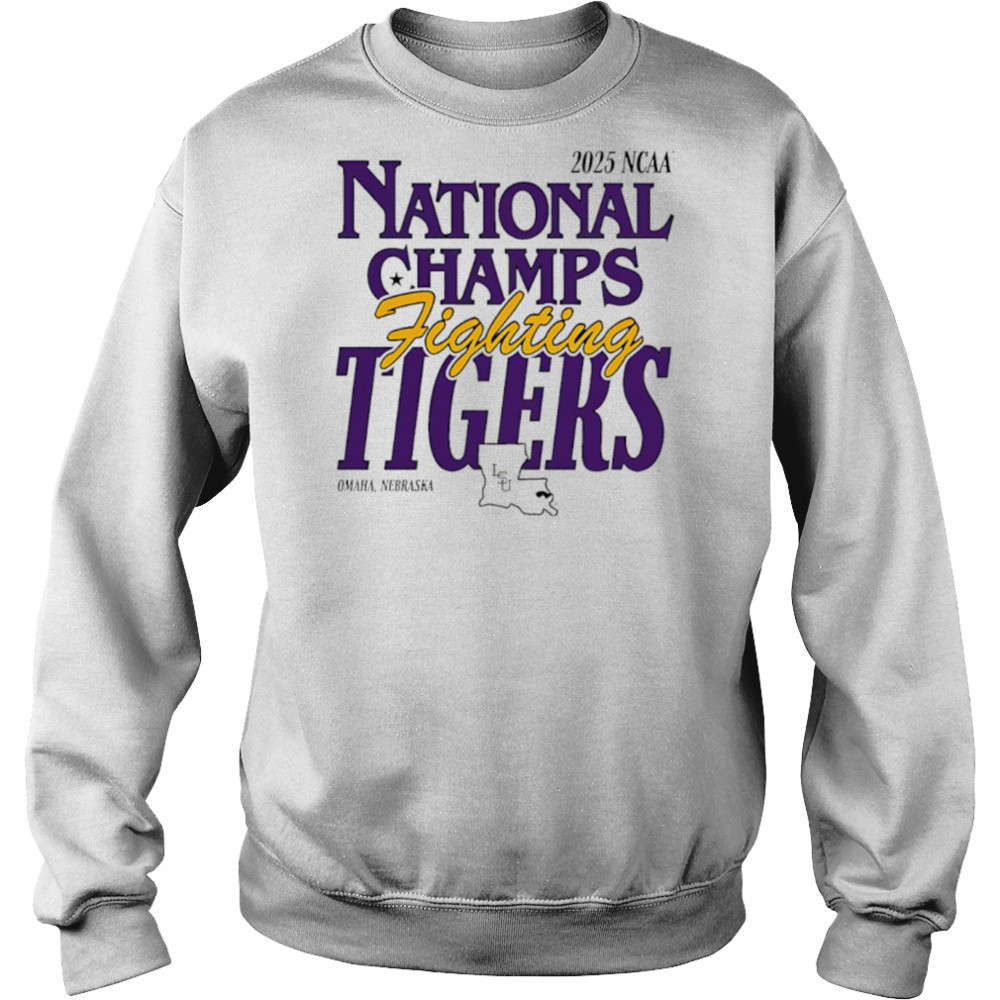 LSU Tigers 2025 NCAA Baseball Men’s College World Series Champions cream shirt Sweatshirt