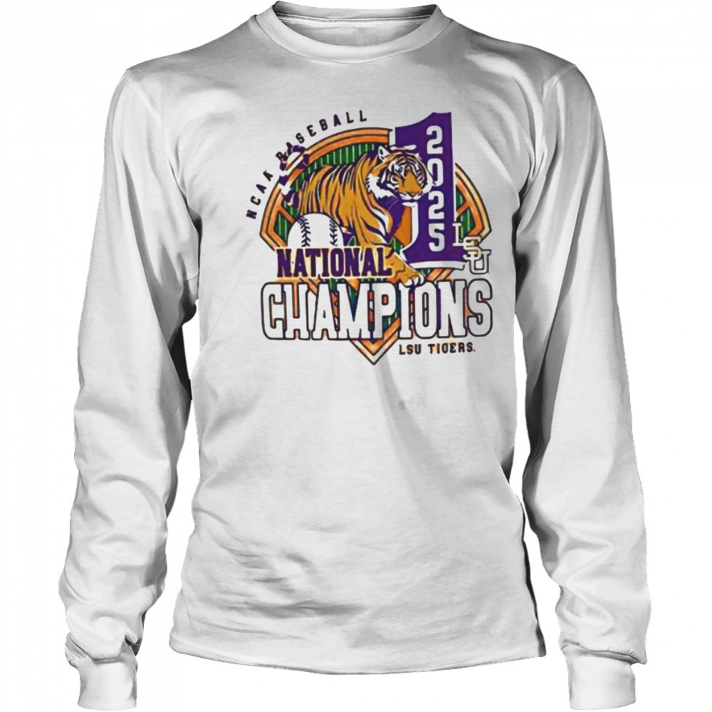 LSU Tigers MLB 2025 NCAA Baseball National Champions #1 Mascot shirt Long Sleeved