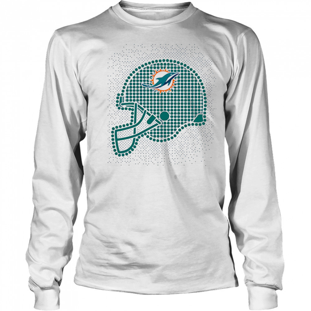 Miami Dolphins polka dots helmet shirt Long Sleeved