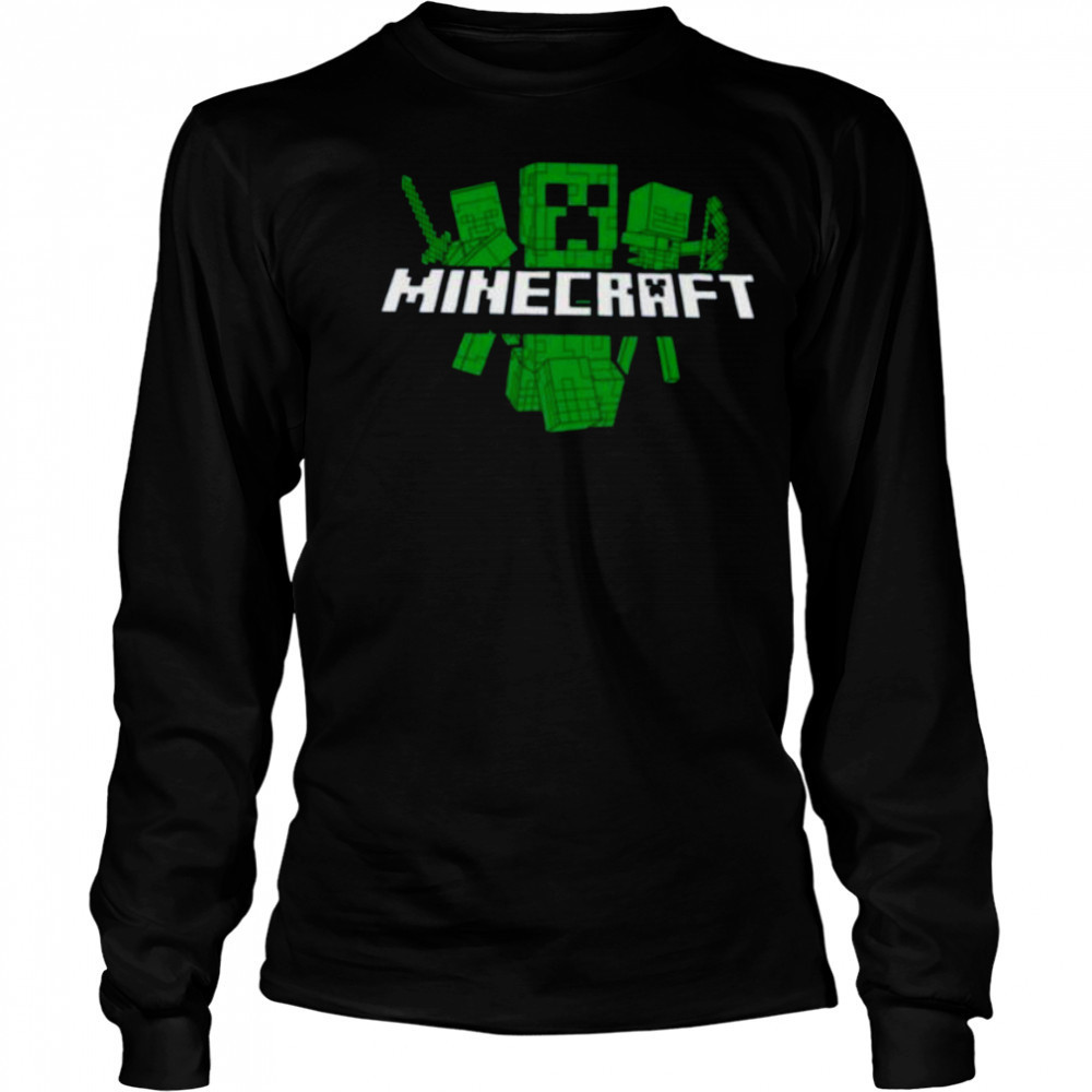 Minecraft Creeper Characters Create Explore Survive Shirt Long Sleeved