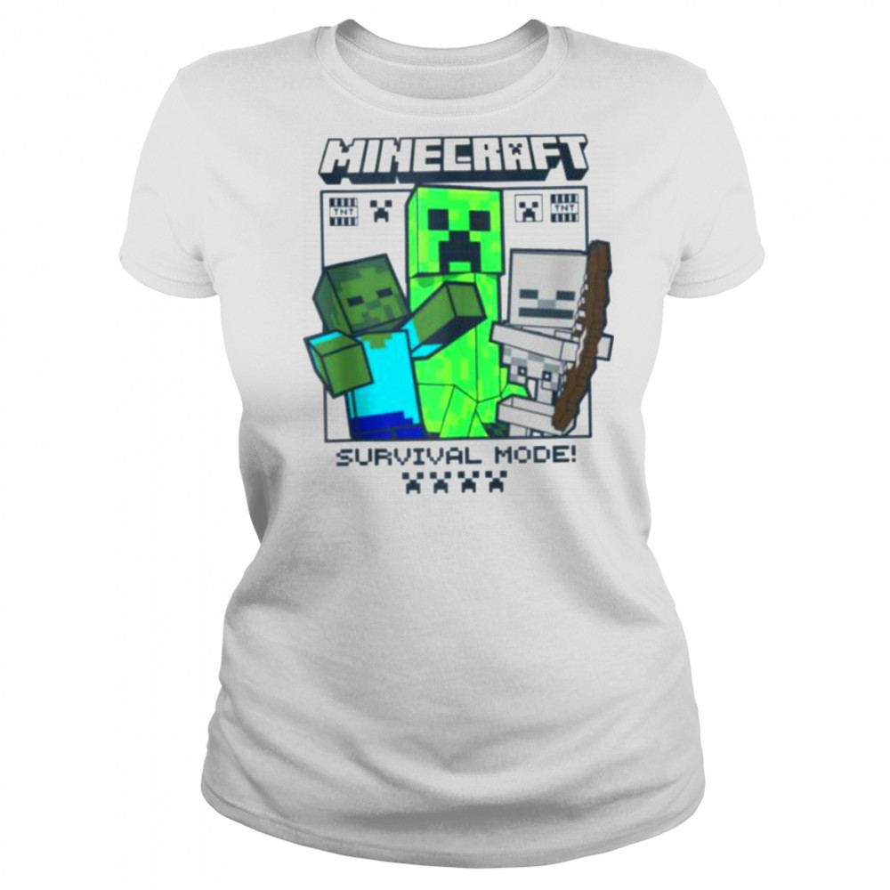 Minecraft Creeper Zombie Skeleton Survival Mode Shirt Women's T-shirt