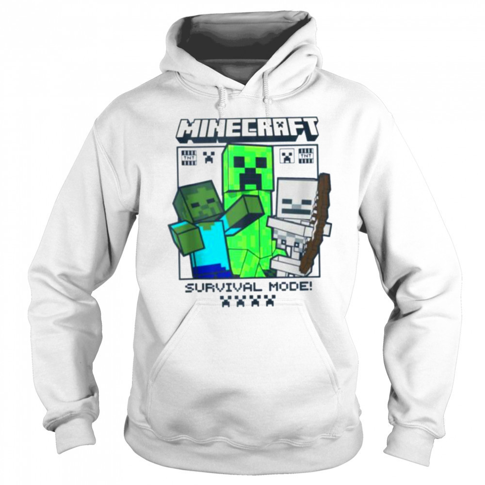 Minecraft Creeper Zombie Skeleton Survival Mode Shirt Hoodie
