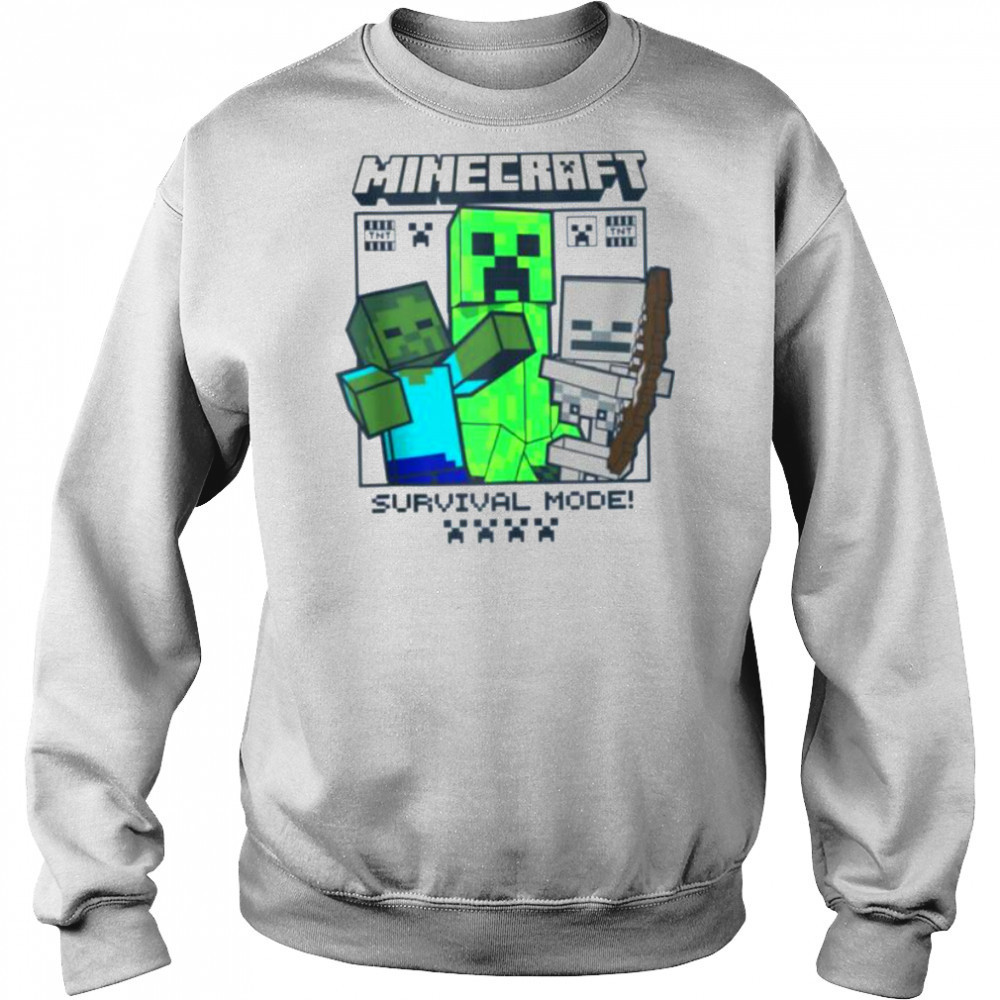 Minecraft Creeper Zombie Skeleton Survival Mode Shirt Sweatshirt