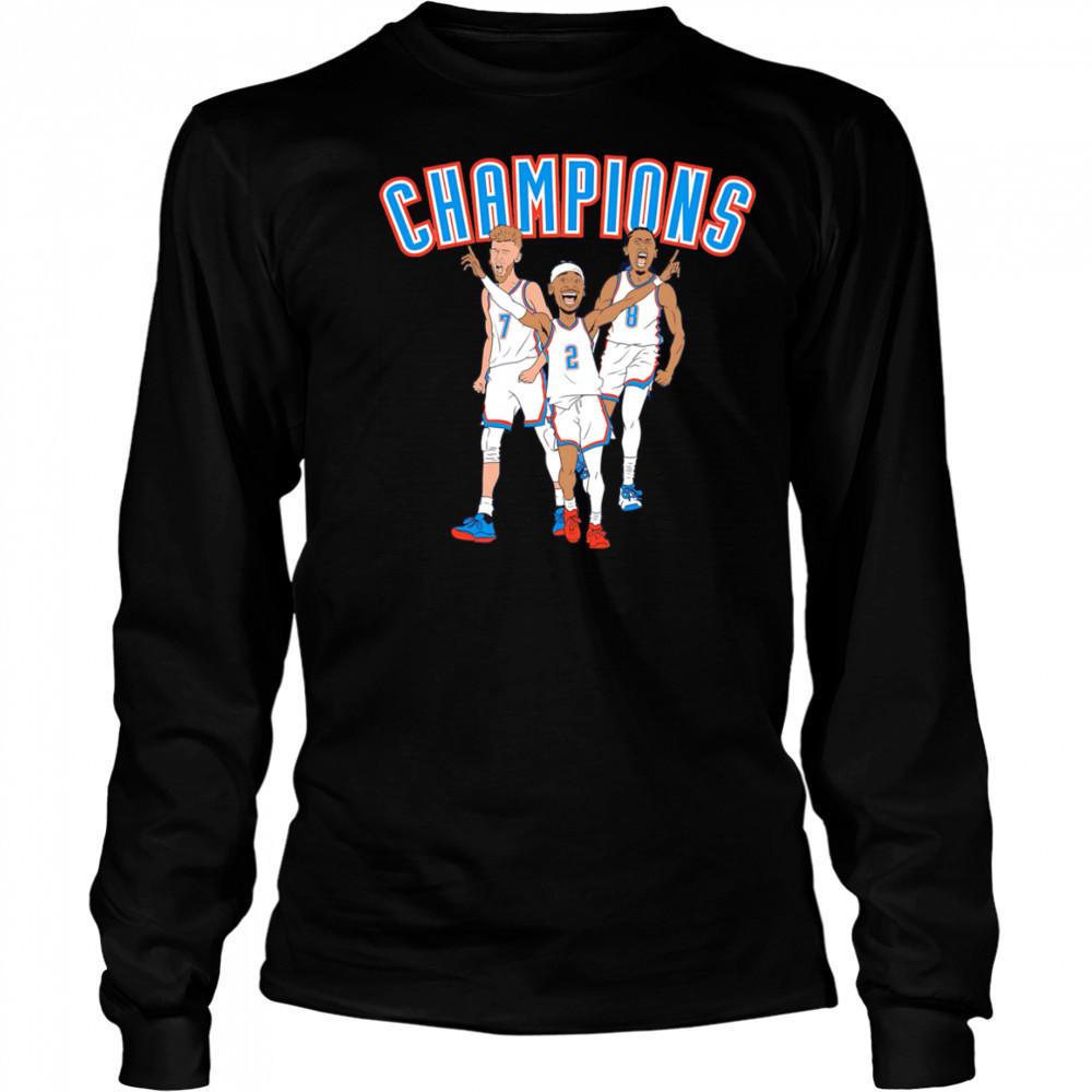 OKC Big 3 Champions cartoon shirt Long Sleeved