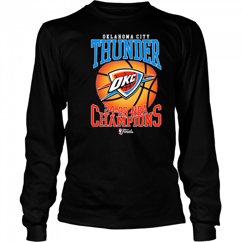 Okc Thunder 2025 Nba Champions Basketball sunset shirt Long Sleeved