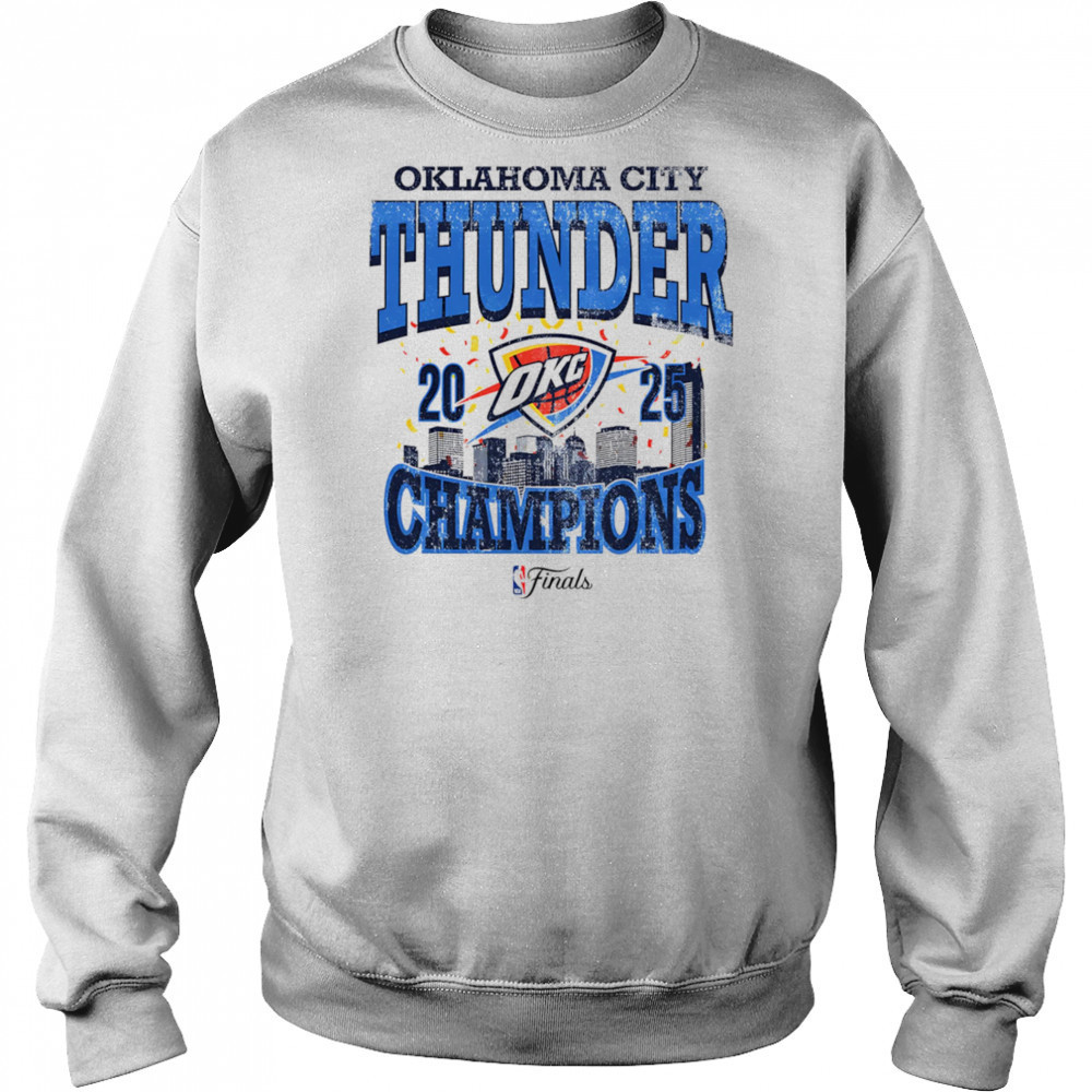 Okc Thunder 2025 NBA Champions skyline shirt Sweatshirt