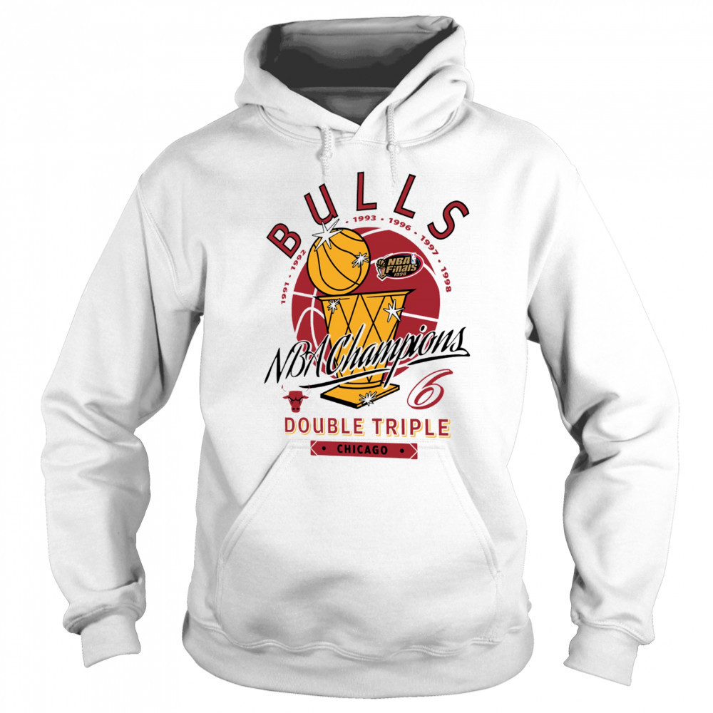 Chicago Bulls NBA Champions 6 Double Triple Chicago golden trophy shirt Hoodie