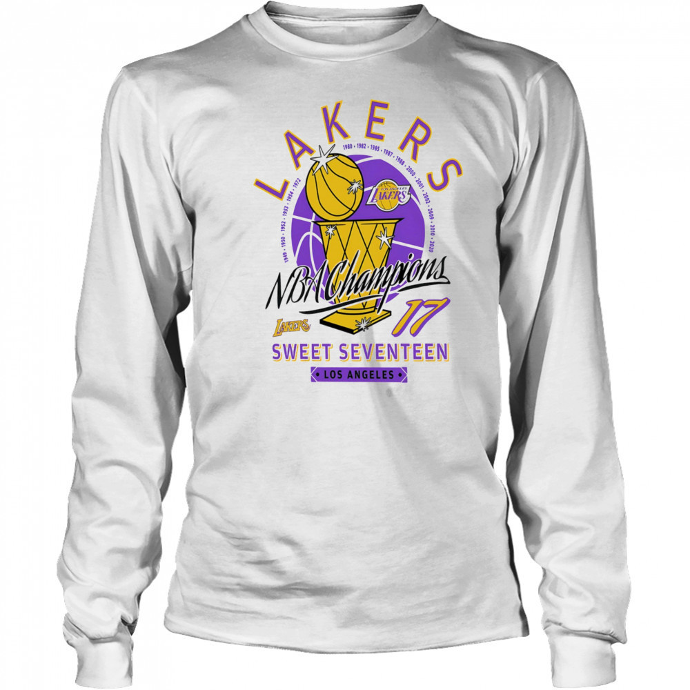 Los Angeles Lakers NBA Champions Sweet Seventeen golden trophy shirt Long Sleeved