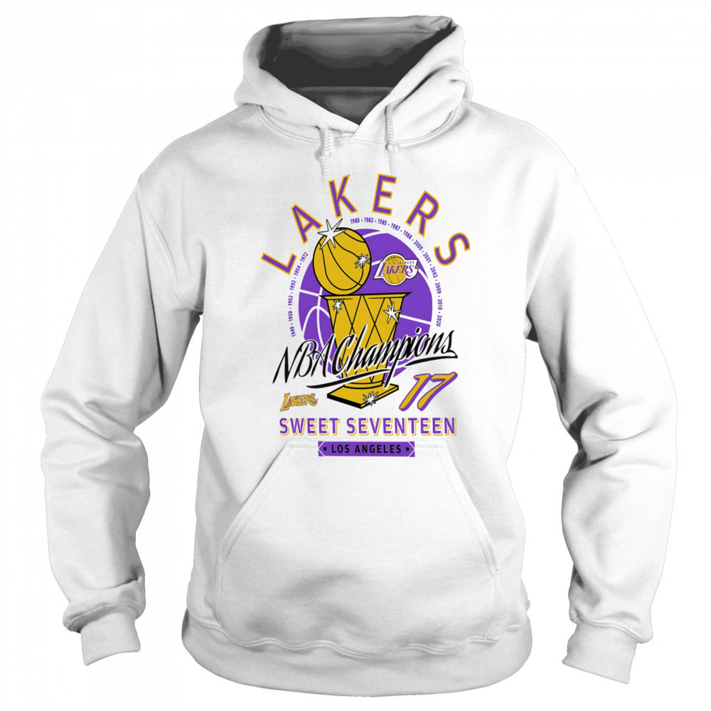 Los Angeles Lakers NBA Champions Sweet Seventeen golden trophy shirt Hoodie