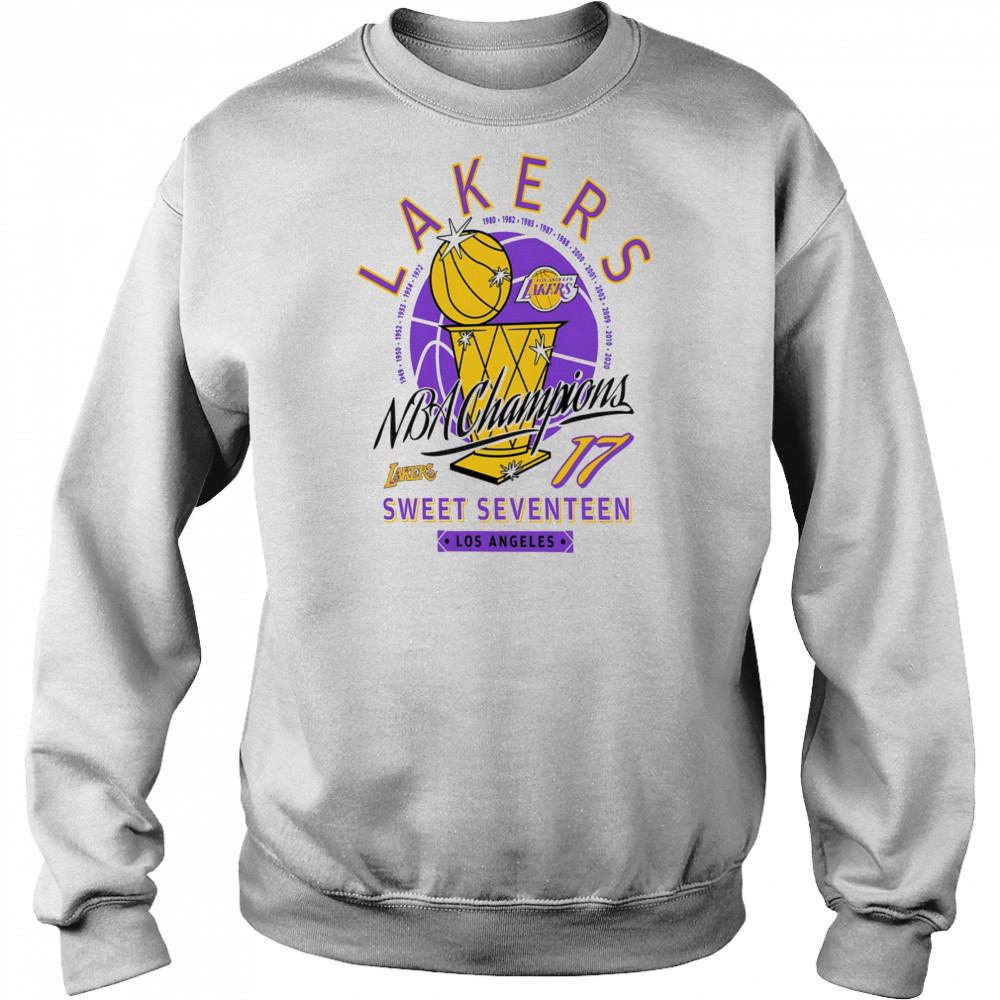 Los Angeles Lakers NBA Champions Sweet Seventeen golden trophy shirt Sweatshirt