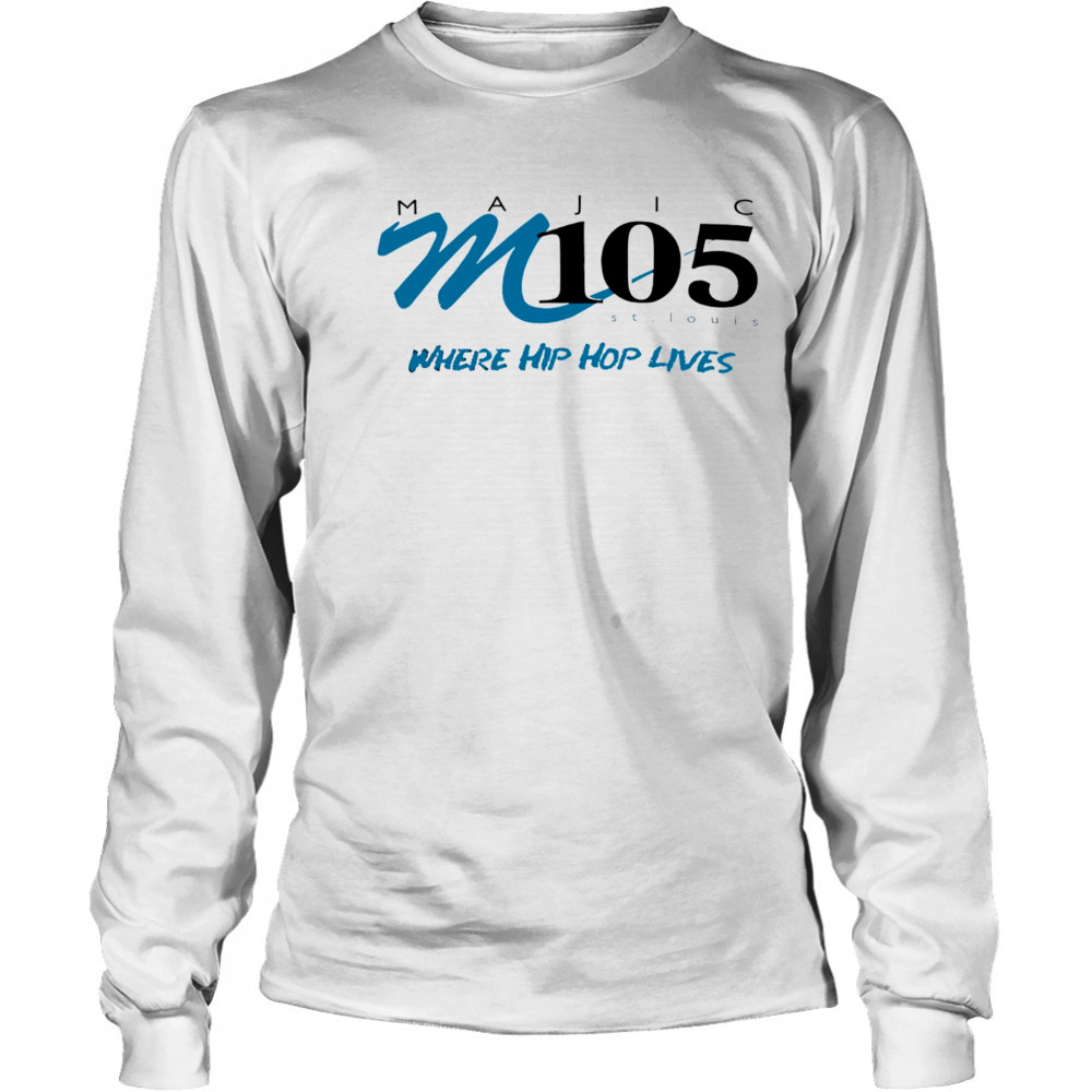 Majic M105 St. Lucia where Hip Hop lives logo shirt Long Sleeved
