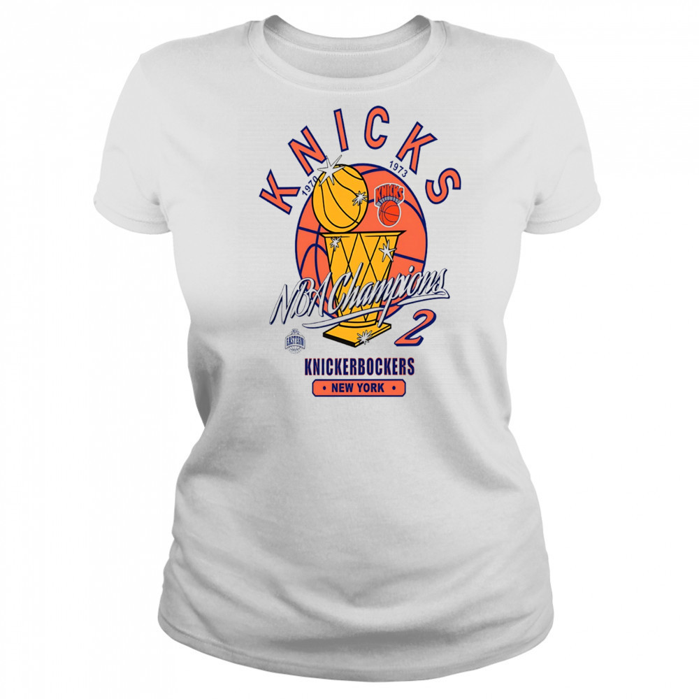 New York Knicks NBA Champions 2 Knickerbockers New York golden trophy shirt Women's T-shirt