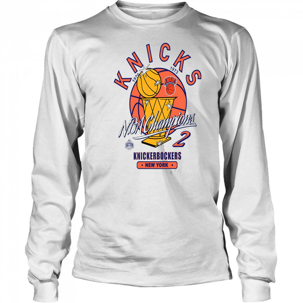 New York Knicks NBA Champions 2 Knickerbockers New York golden trophy shirt Long Sleeved