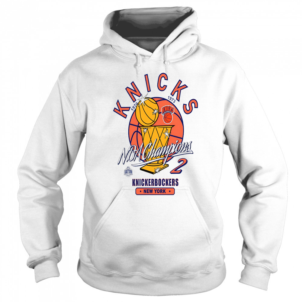 New York Knicks NBA Champions 2 Knickerbockers New York golden trophy shirt Hoodie