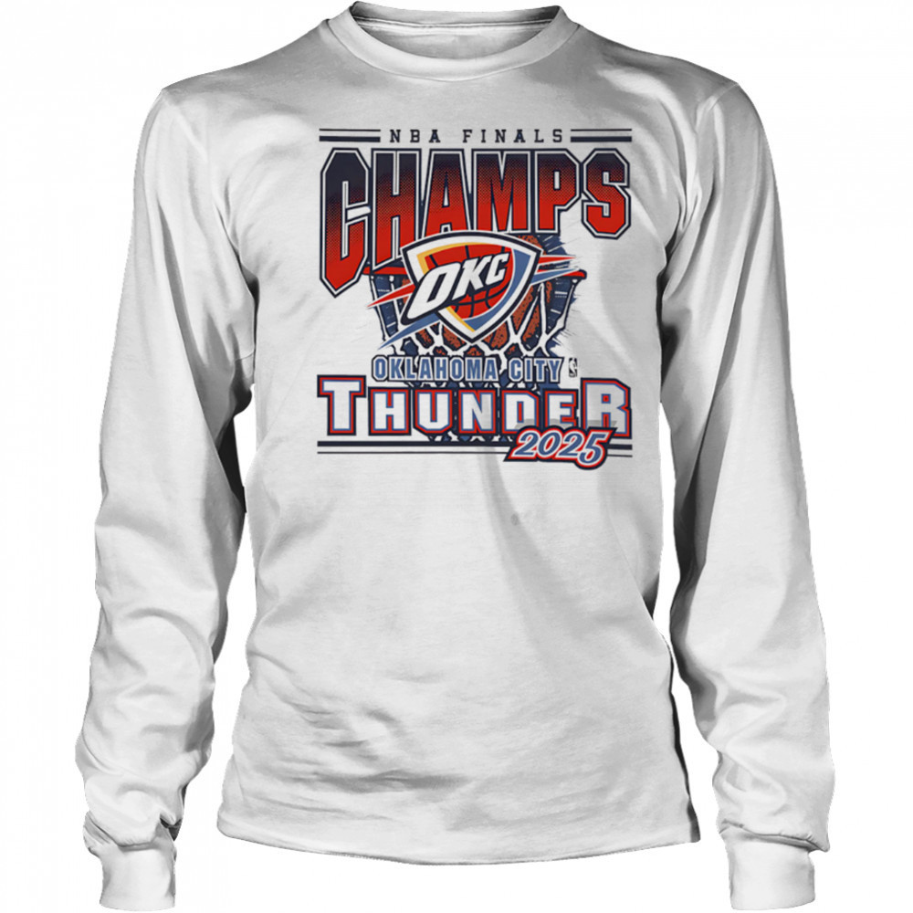 Oklahoma City Thunder 2025 Nba Champions logo Champs shirt Long Sleeved