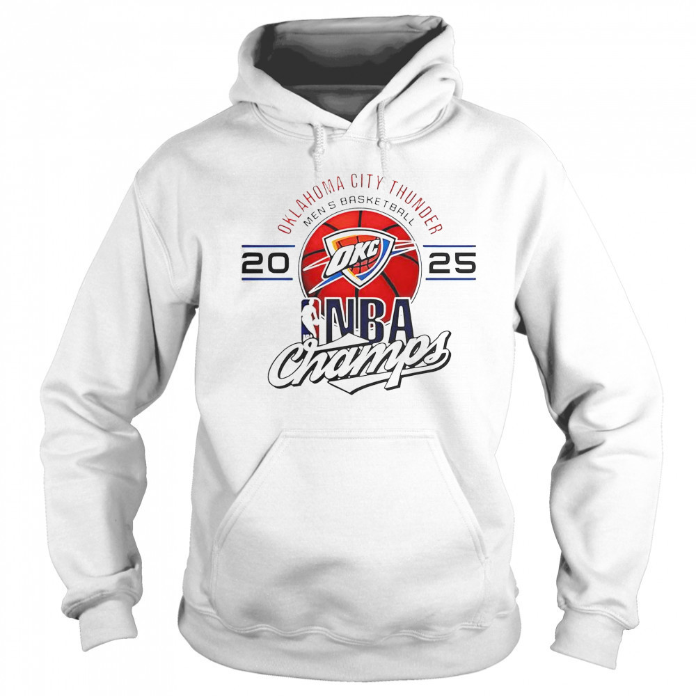 Oklahoma City Thunder Men’s Basketball 2025 NBA Champs Logo T-Shirt Hoodie