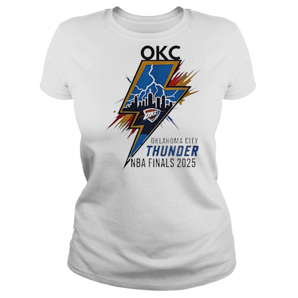 Oklahoma City Thunder NBA Finals 2025 Skyline Lightning shirt Women's T-shirt