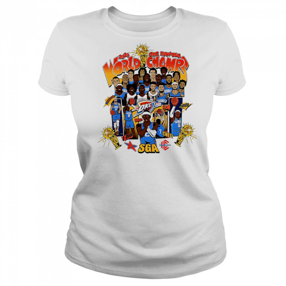 Oklahoma City Thunder Nba World Champ Sga Chet J-dub Carushow Slava Luuuu team players cartoon shirt Women's T-shirt
