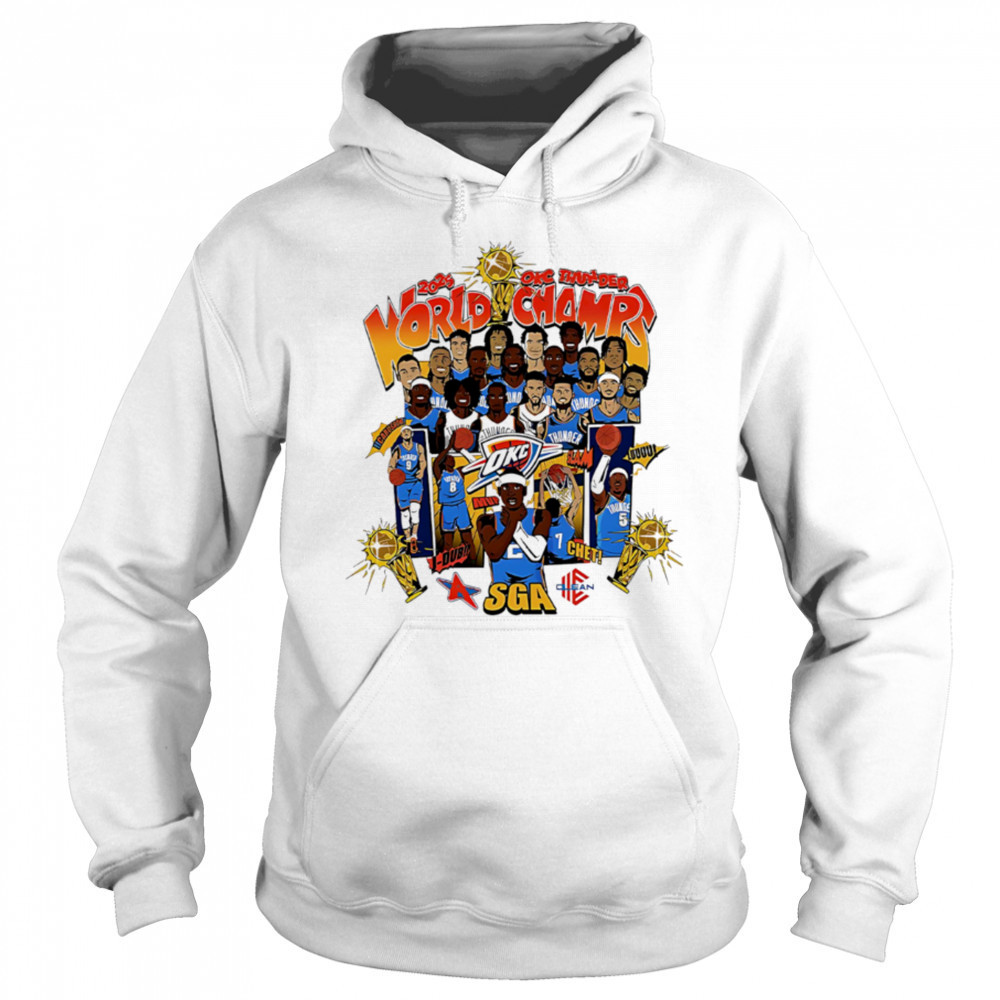 Oklahoma City Thunder Nba World Champ Sga Chet J-dub Carushow Slava Luuuu team players cartoon shirt Hoodie