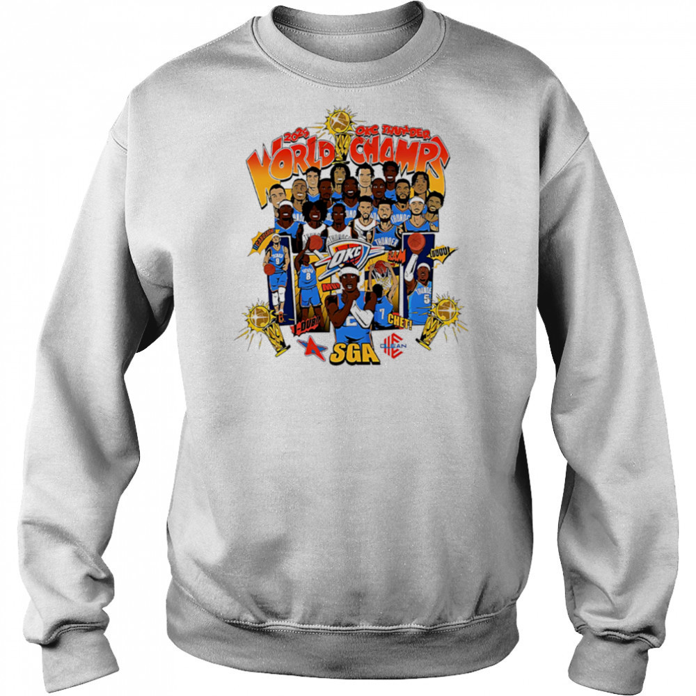 Oklahoma City Thunder Nba World Champ Sga Chet J-dub Carushow Slava Luuuu team players cartoon shirt Sweatshirt
