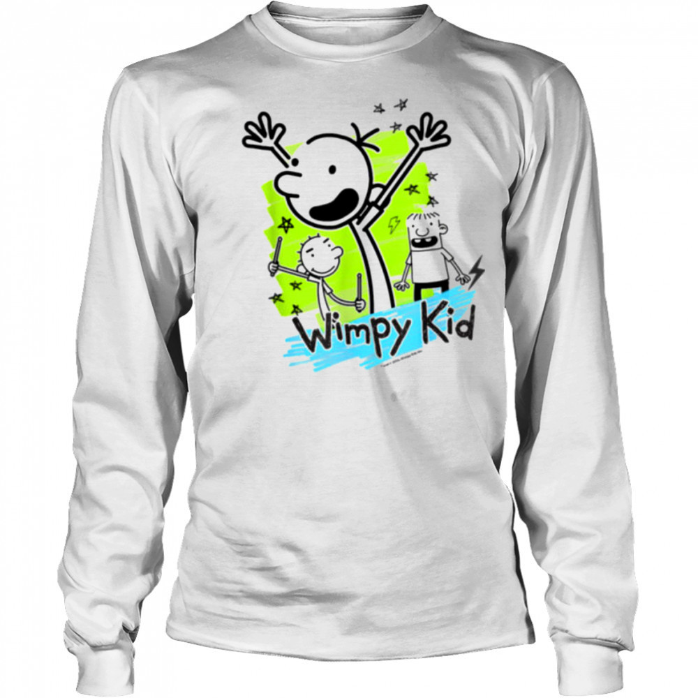 Diary of a Wimpy Kid Greg Stars Doodle T Shirt Long Sleeved