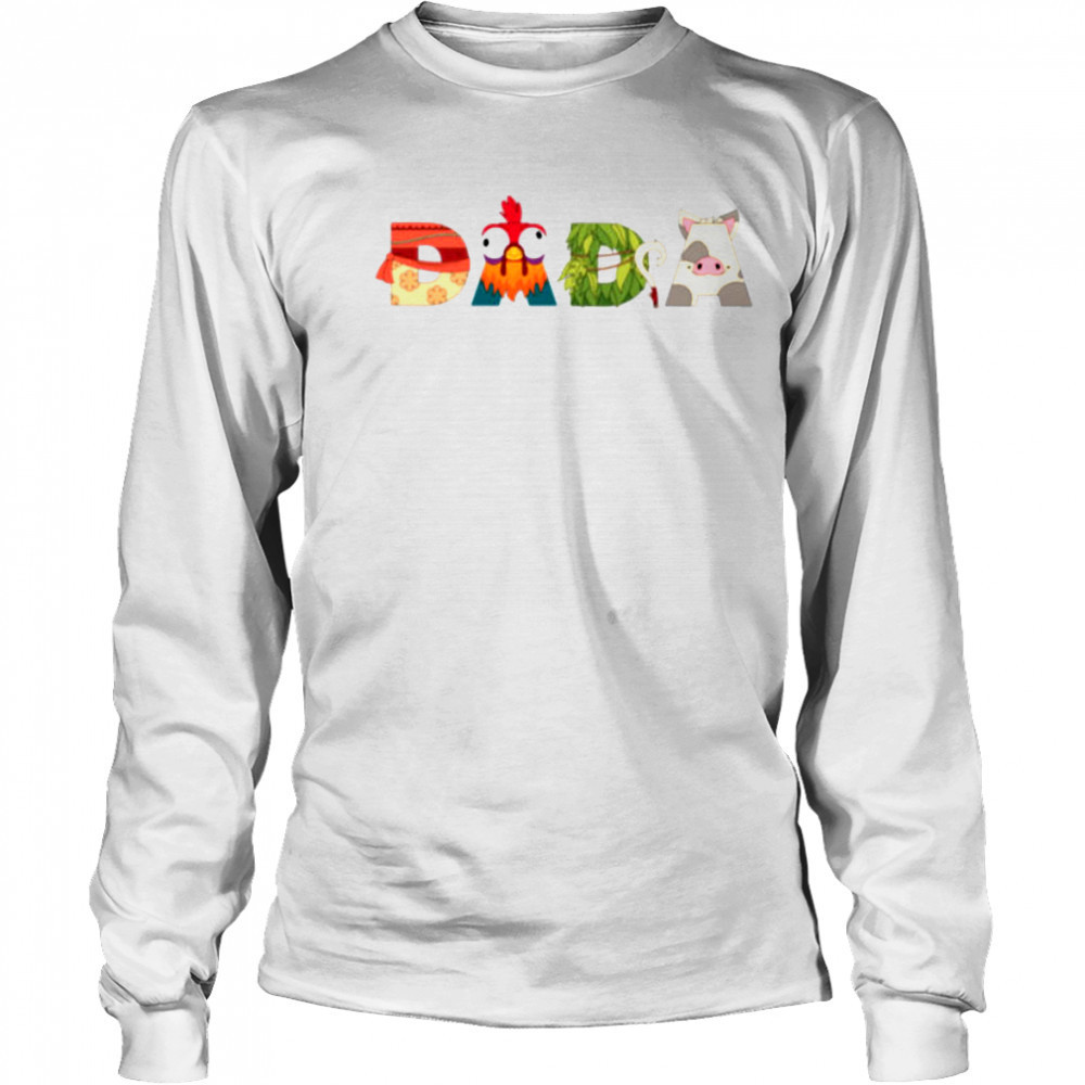 Disney Moana Letters Dada Father’s Day Birthday Gift Shirt Long Sleeved