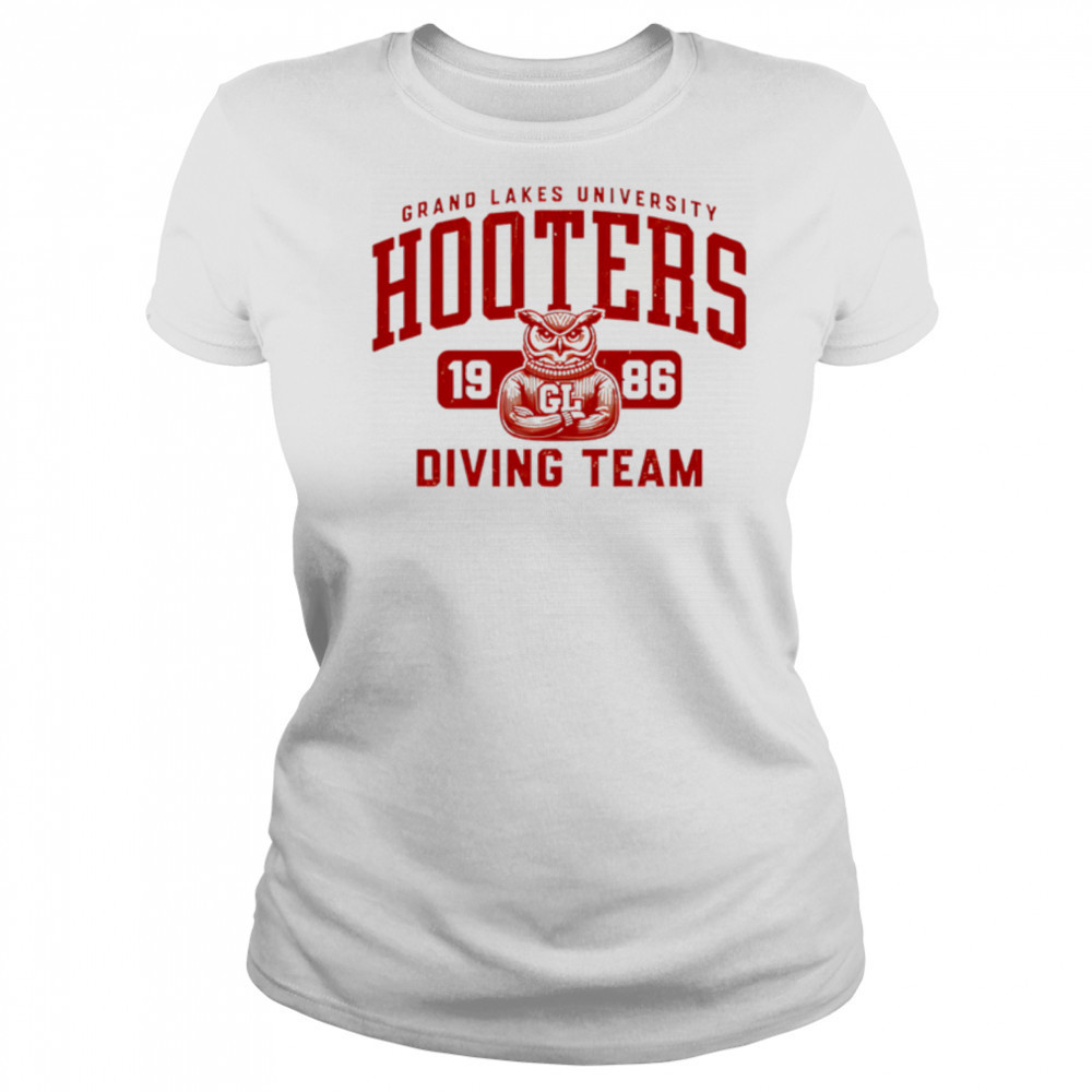 Grand Lakes University Hooters 1986 diving team shirt Women's T-shirt
