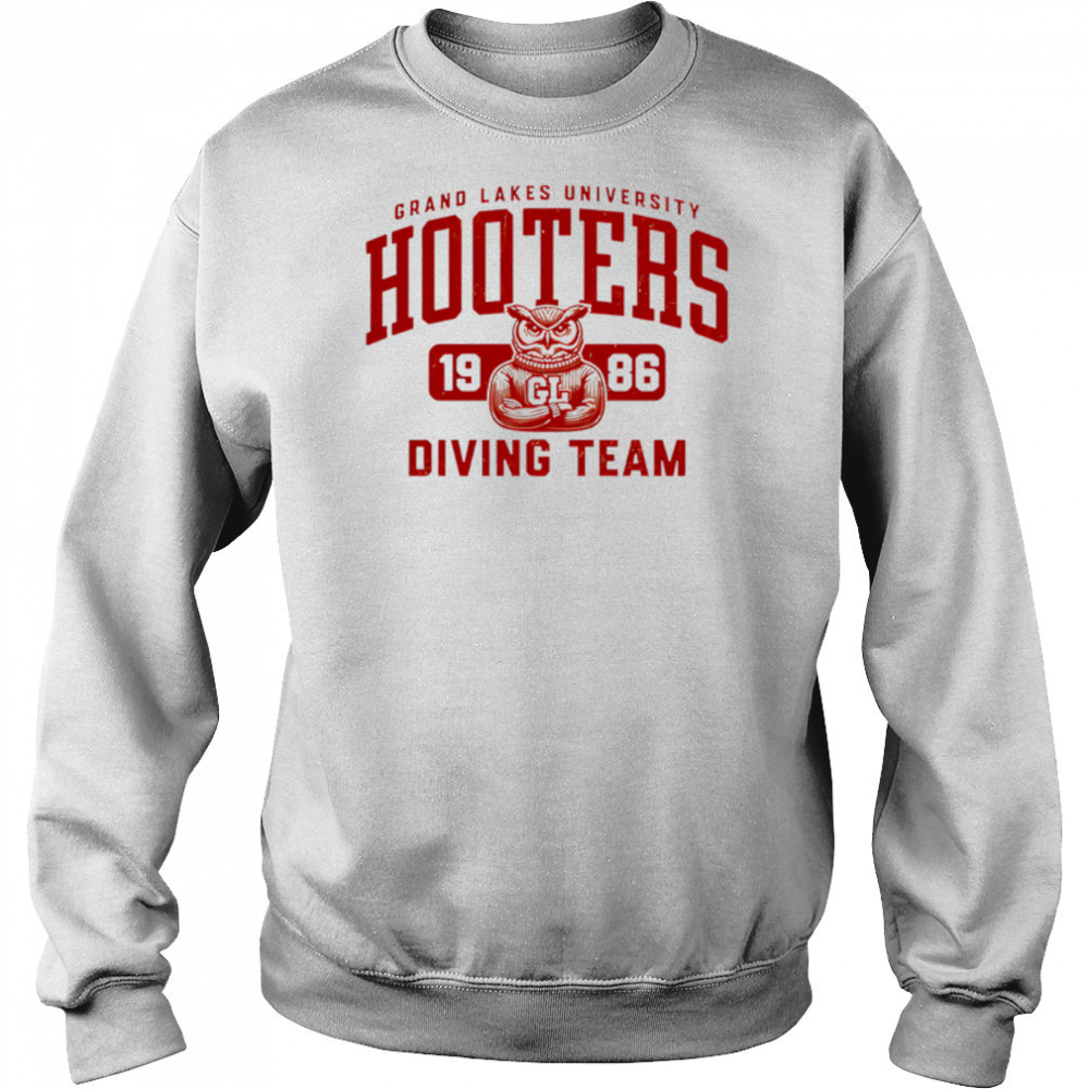 Grand Lakes University Hooters 1986 diving team shirt Sweatshirt