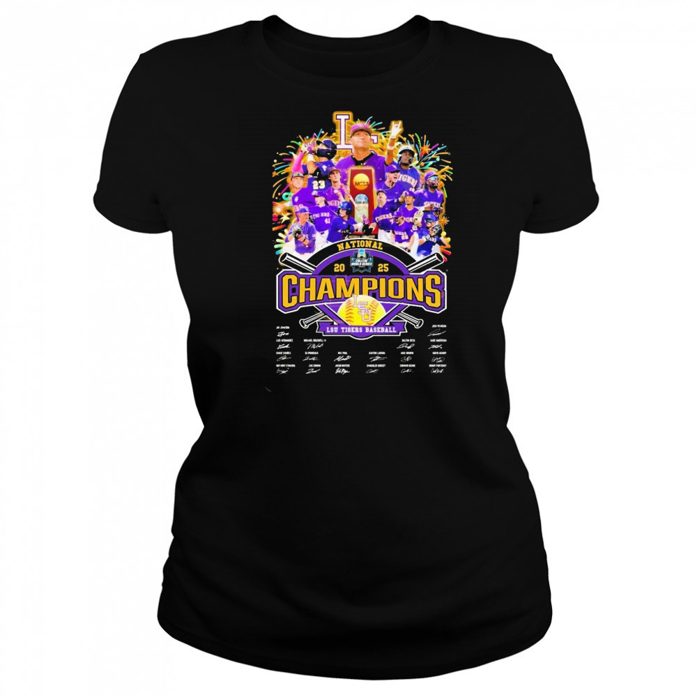 LSU Tigers Baseball National 2025 Champions Signature Unisex T-Shirt Women's T-shirt