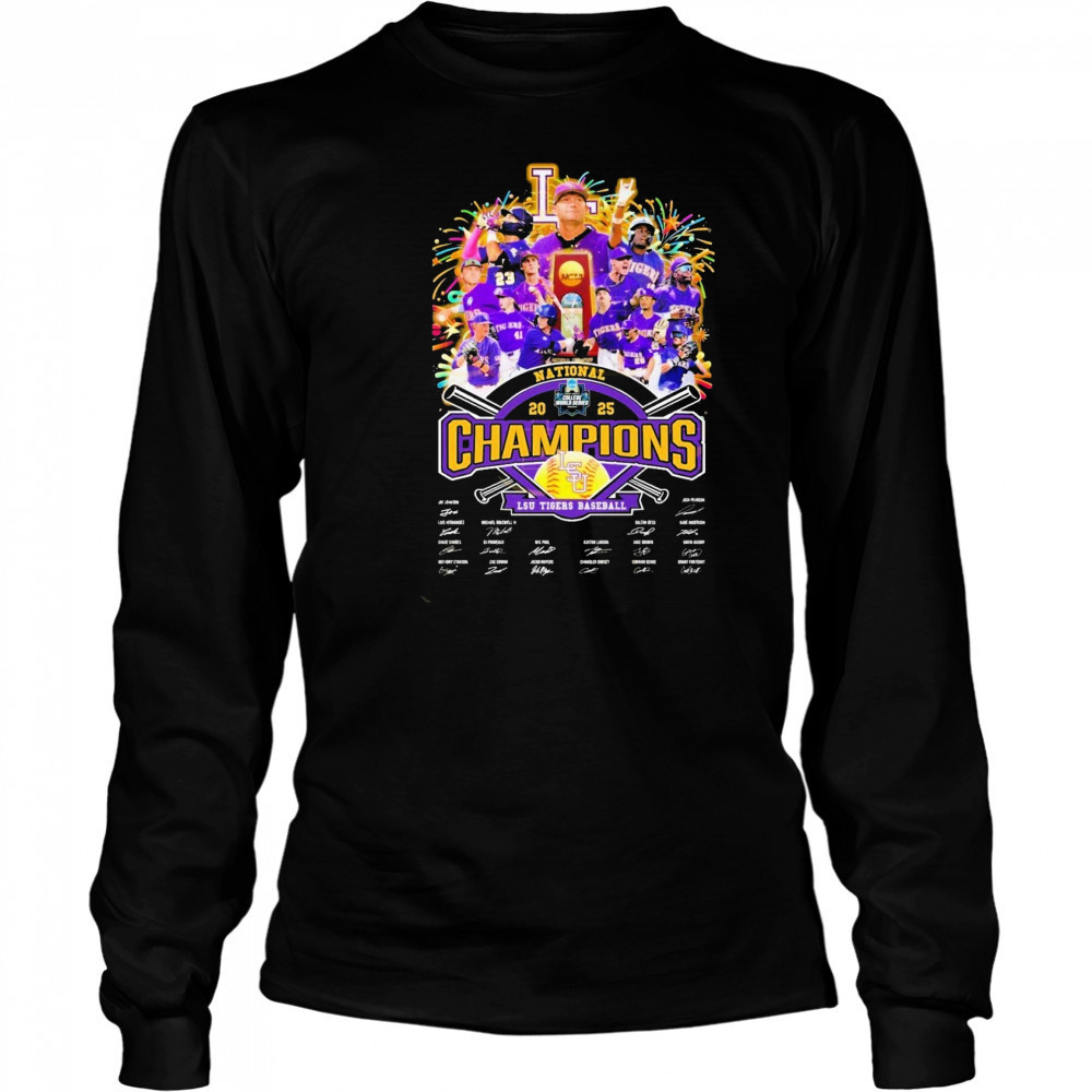 LSU Tigers Baseball National 2025 Champions Signature Unisex T-Shirt Long Sleeved