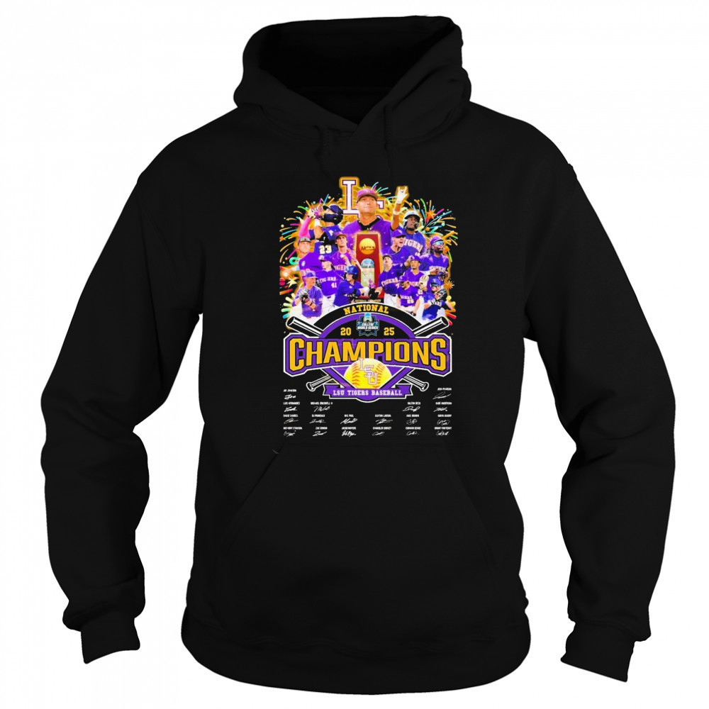 LSU Tigers Baseball National 2025 Champions Signature Unisex T-Shirt Hoodie