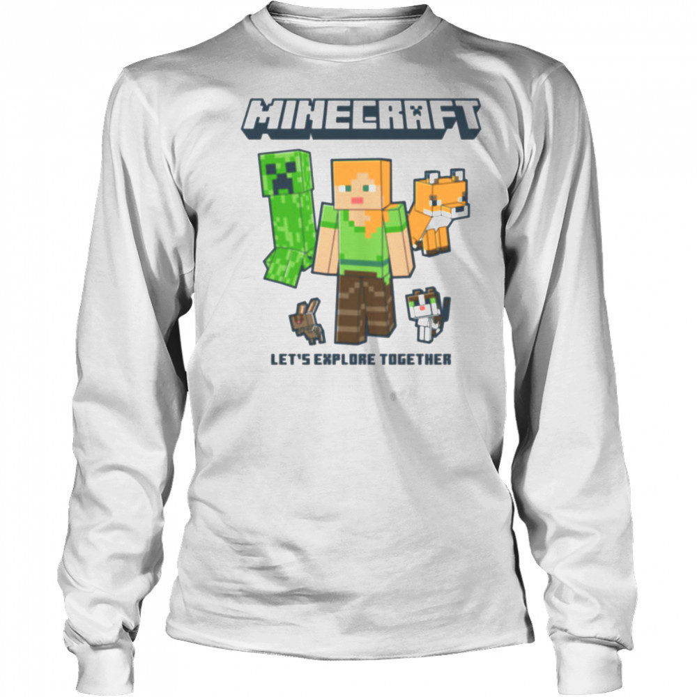 Minecraft Alex And Creeper Let’s Explore Together shirt Long Sleeved